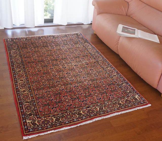 オールオーバー模様のペルシャ絨毯 イラン、ビジャー産 一畳サイズ