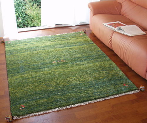 ギャッベ絨毯 （ギャベ） 緑 cg6837 /家庭織りギャッベ＆キリム